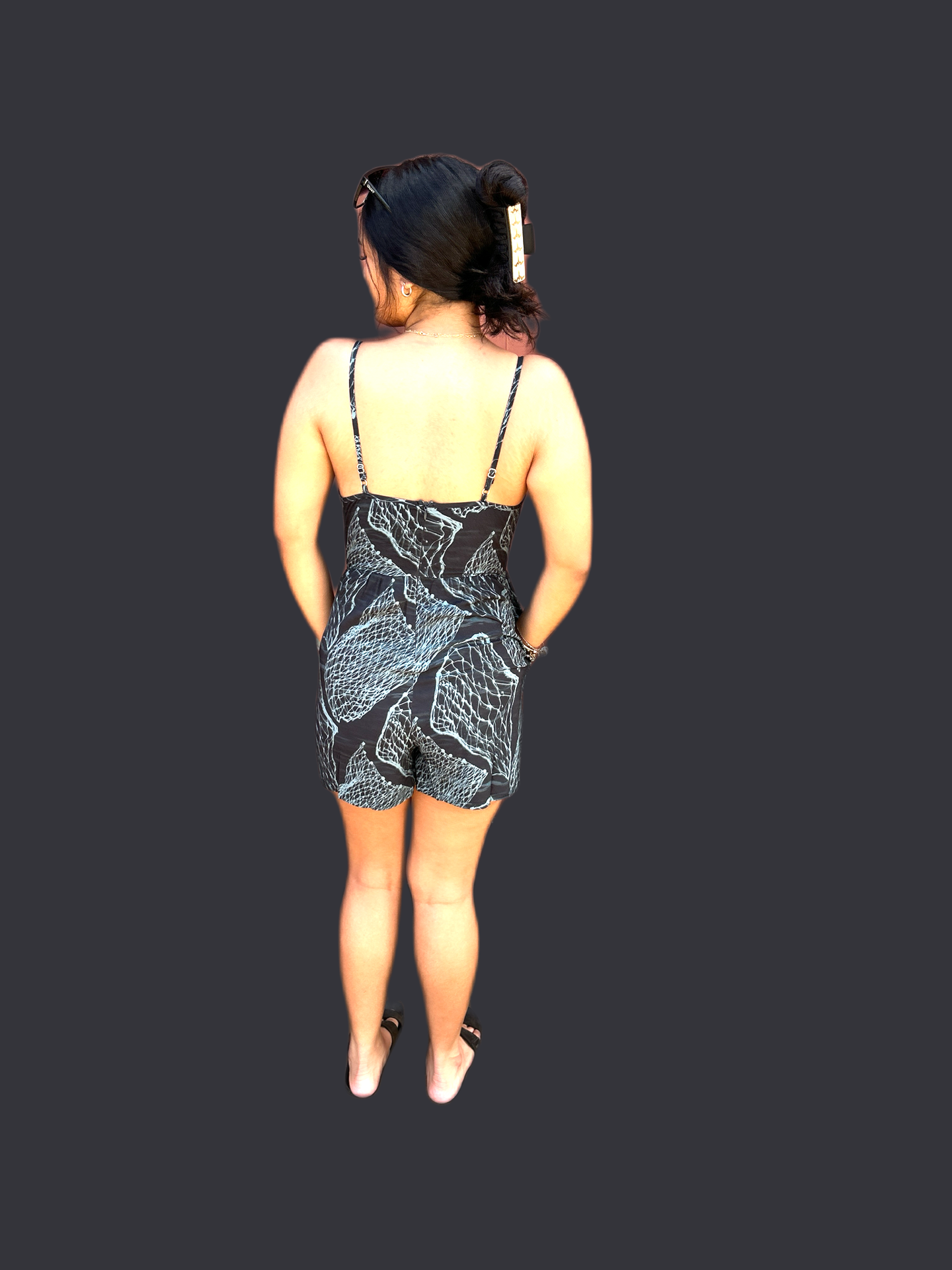 Shorts Romper (Black Upena)