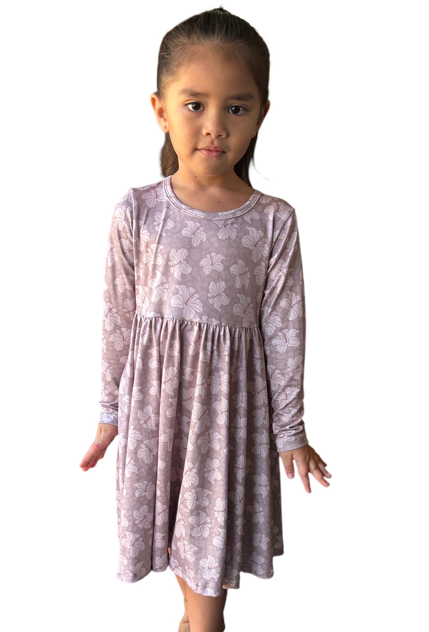 Kapua Dress  (Tan Leopard Hibiscus)