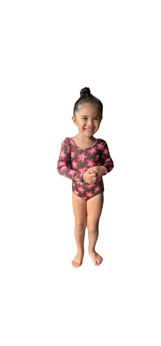 Long Sleeve Reversible Swimsuit (Brown Hau)