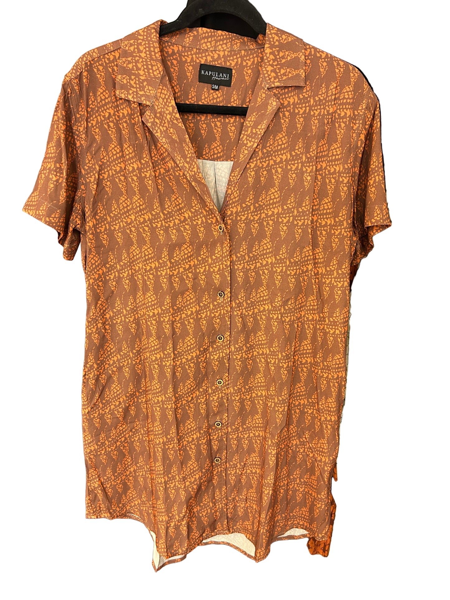 Malu Aloha Shirt Dress (Orange Miter)