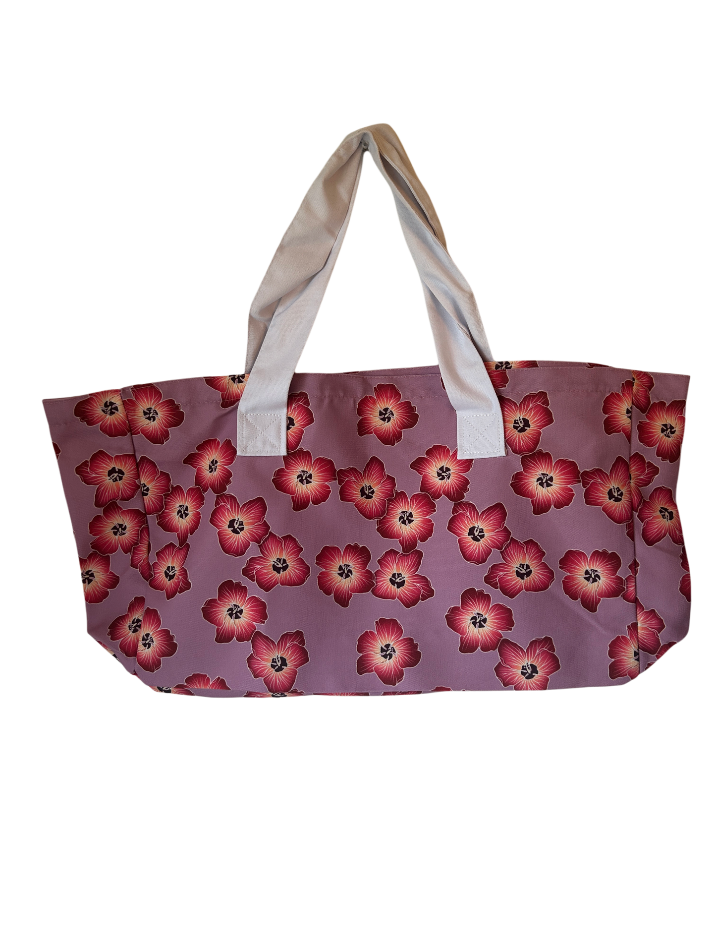 Lavender Hau Canvas tote w/zipper