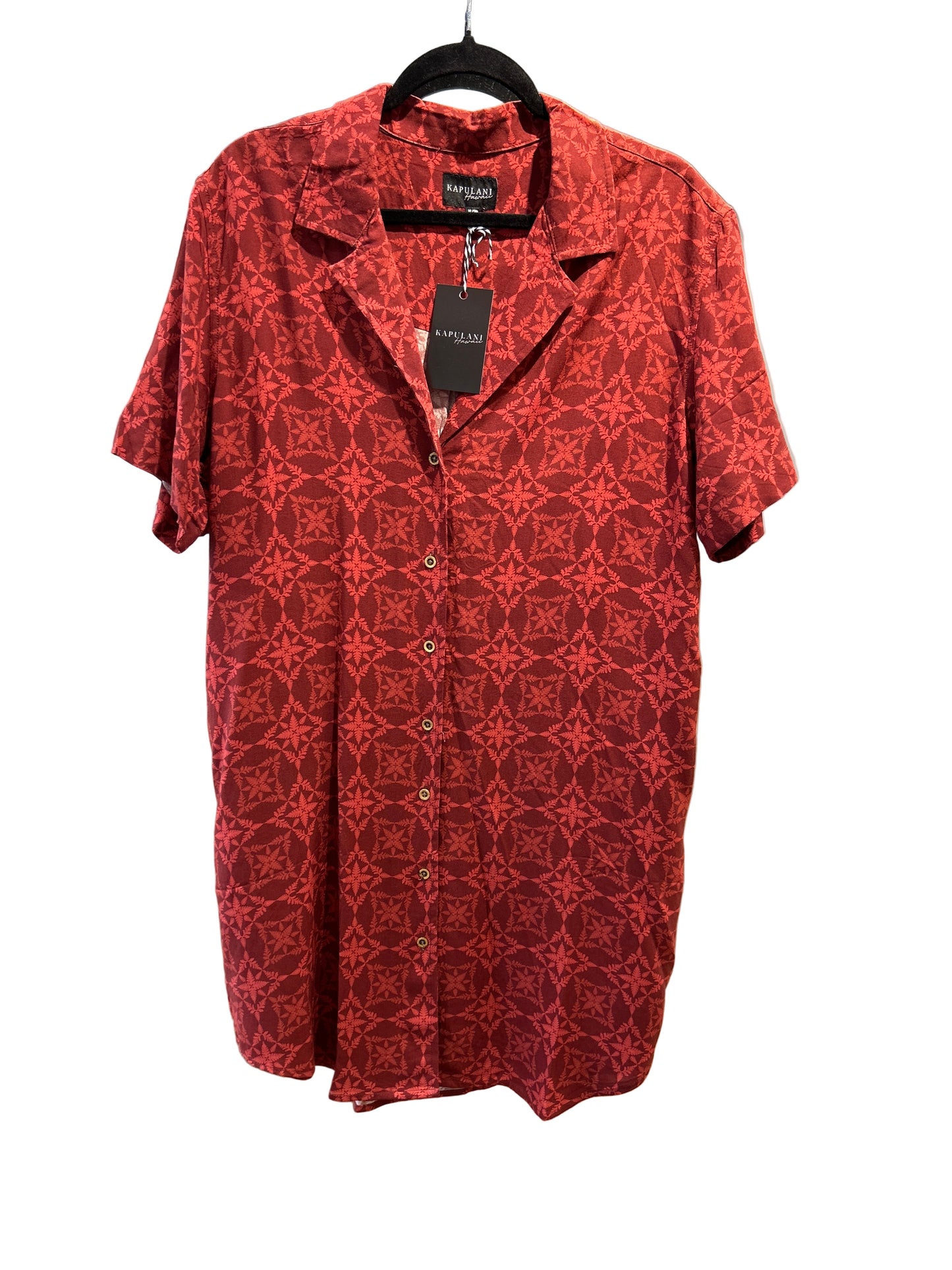 Malu Aloha Shirt Dress (Red Kuiki)