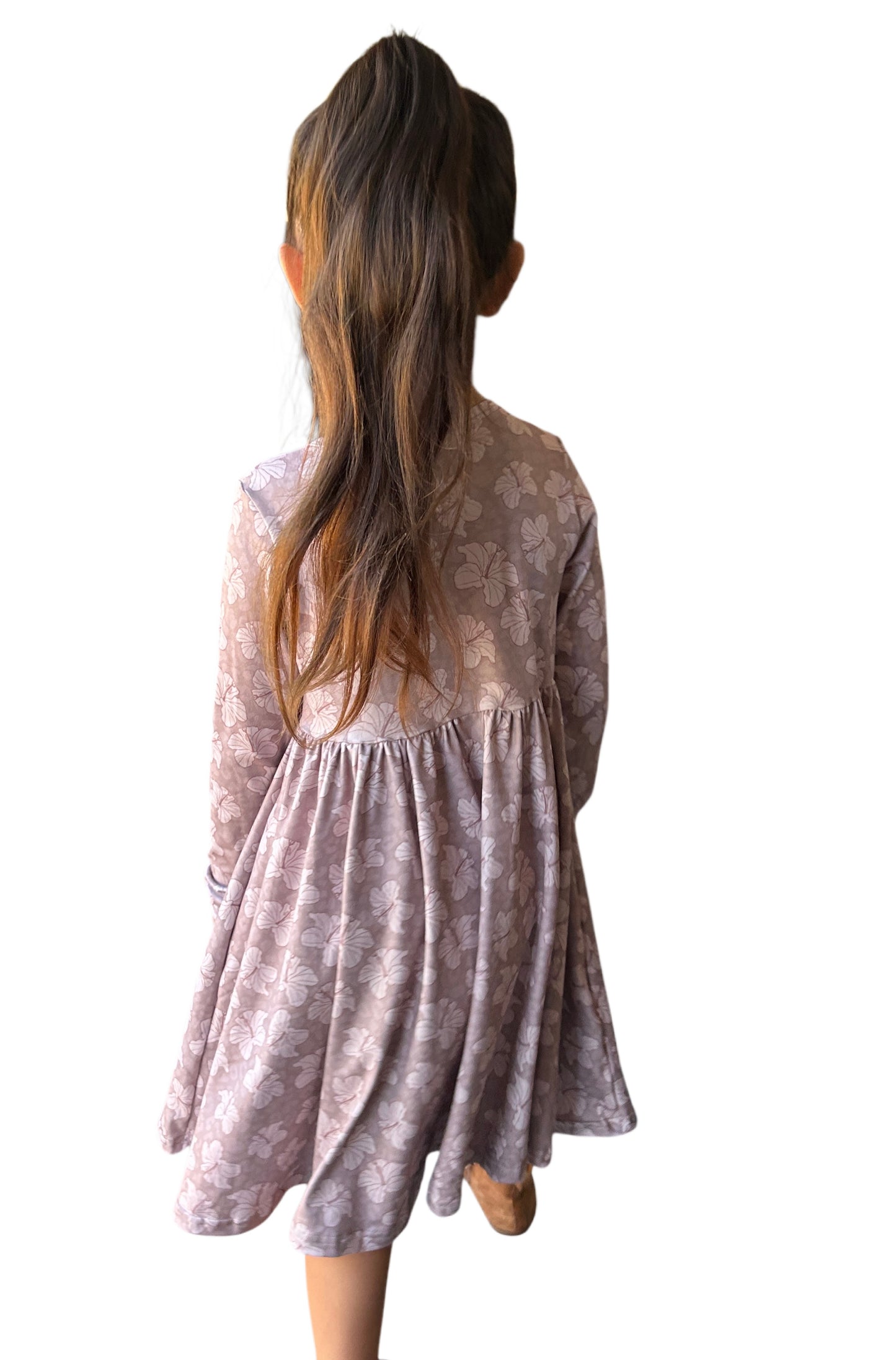 Kapua Dress  (Tan Leopard Hibiscus)