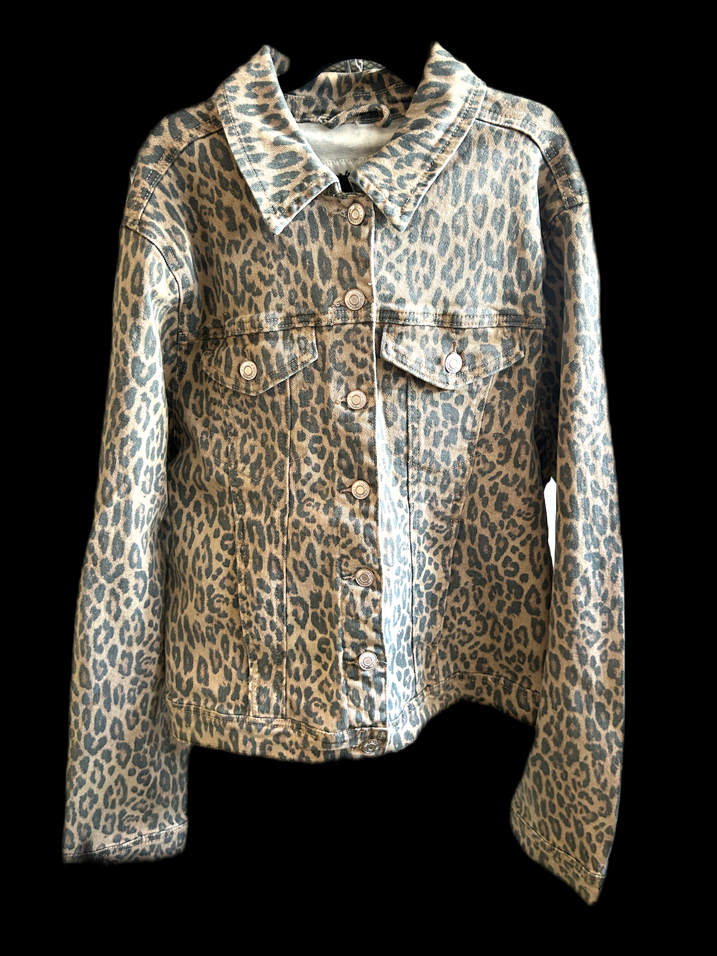 Cheetah denim jacket (patch print)